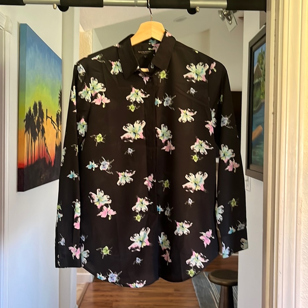 Banana Republic Floral Dillion Shirt with Matching Skirt